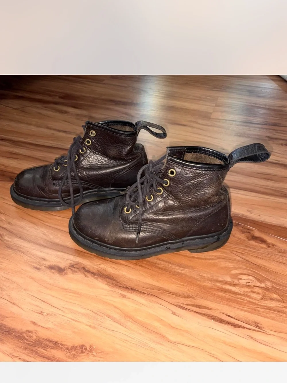 Dr. Martens Kids Brown Leather Lace-Up Ankle Boots